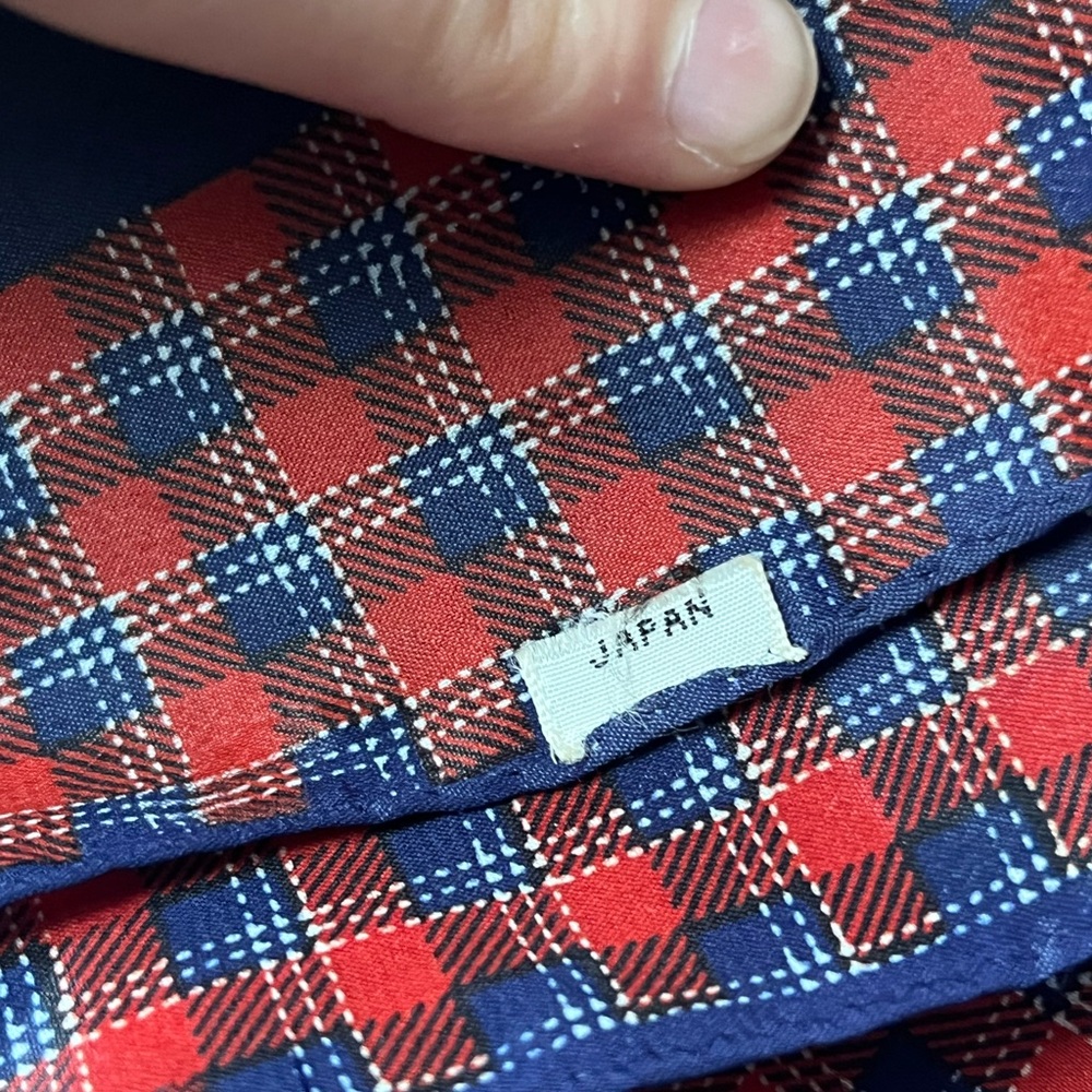 Robinson Golluber Large Red and Blue Plaid Scarf - Picture 3 of 8